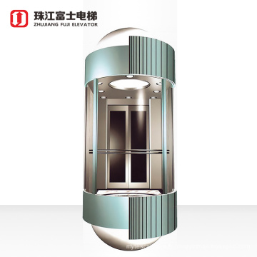 High Quanlity Vertical Elevator 8 Persons MRL Passenger Lift Elevator Glass House Luxury